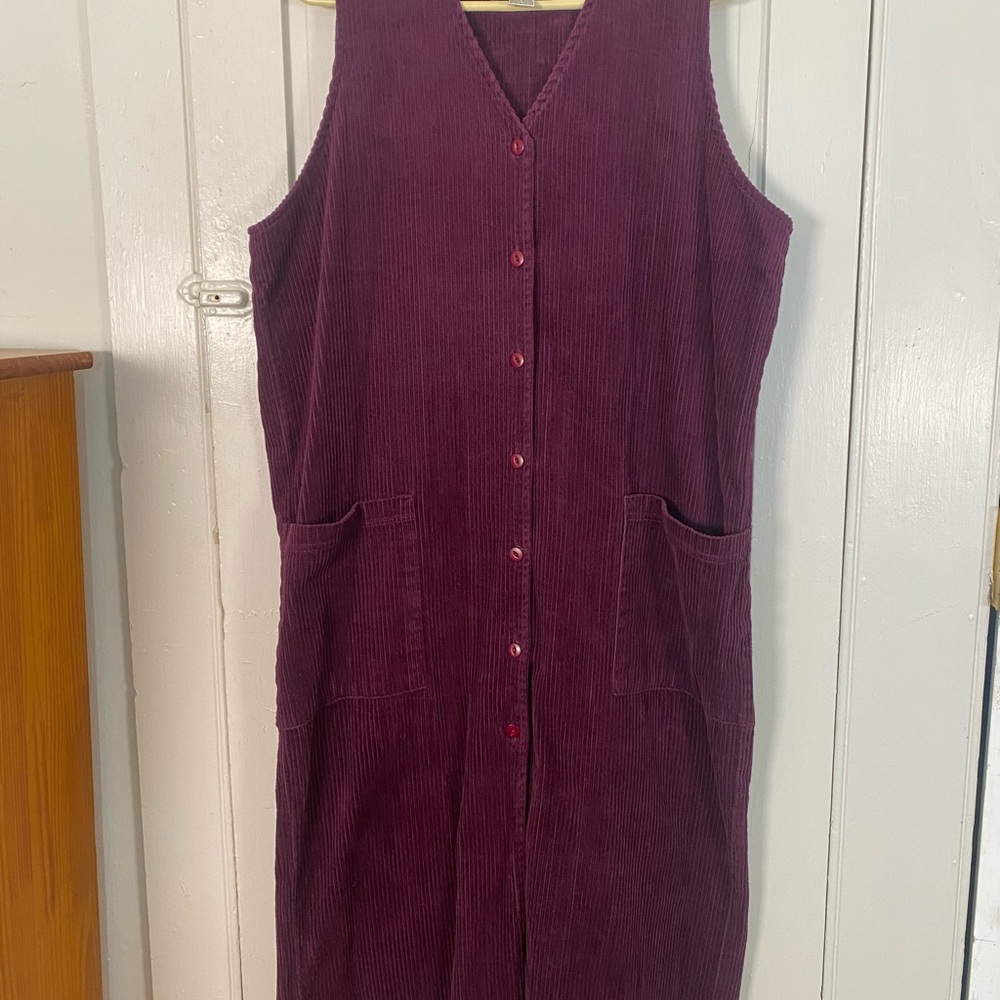 Eddie Bauer Burgundy Corduroy Dress